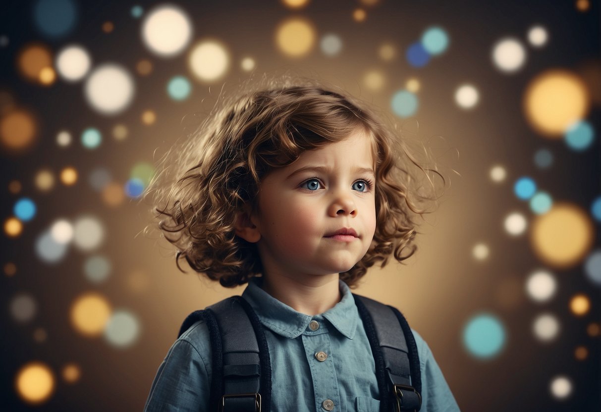 A child surrounded by various communication styles, from authoritarian to permissive, impacting their development in different ways