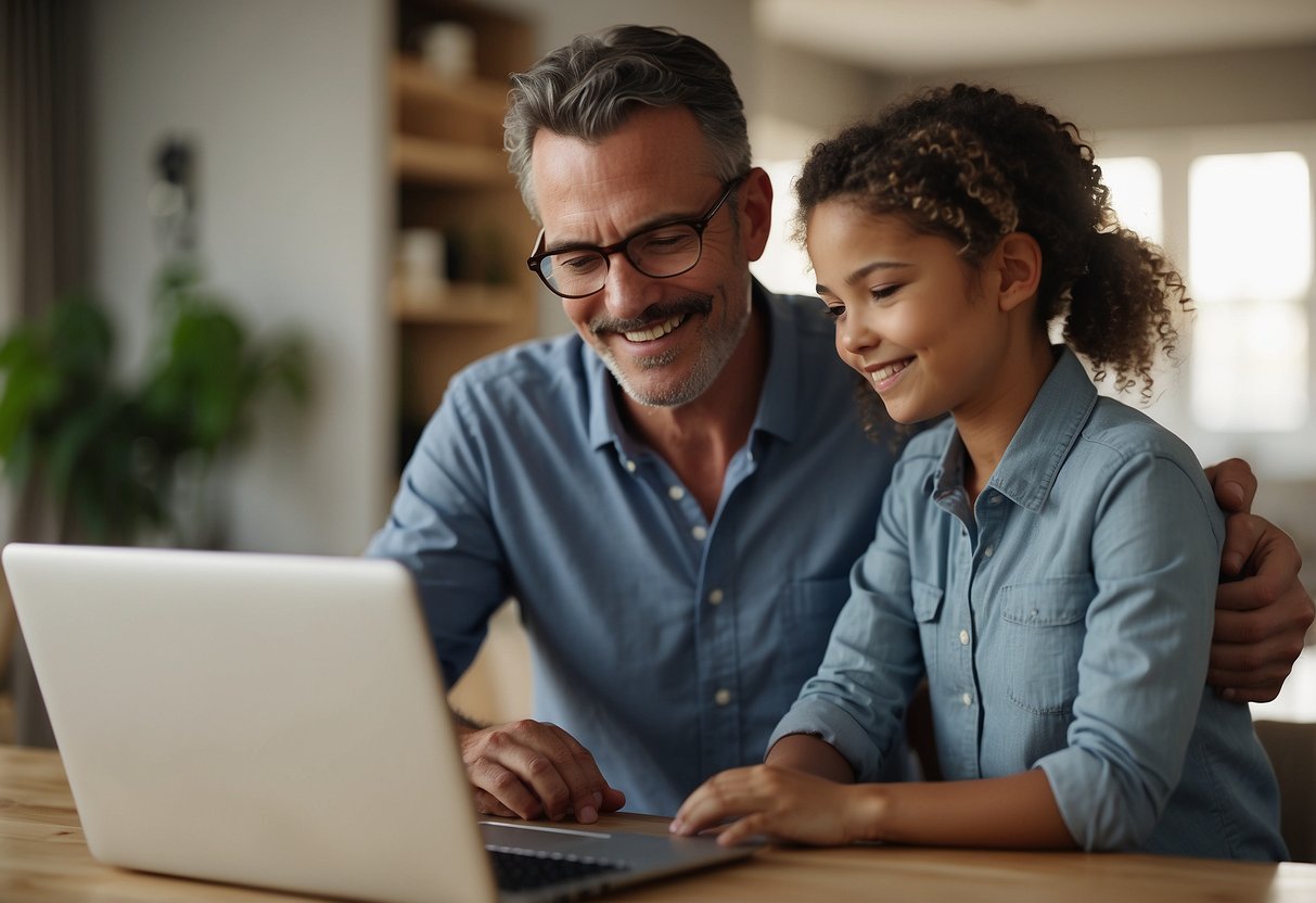 A father and mother working together, dividing tasks, and communicating effectively. A harmonious blend of parenting styles evident in their coordinated efforts