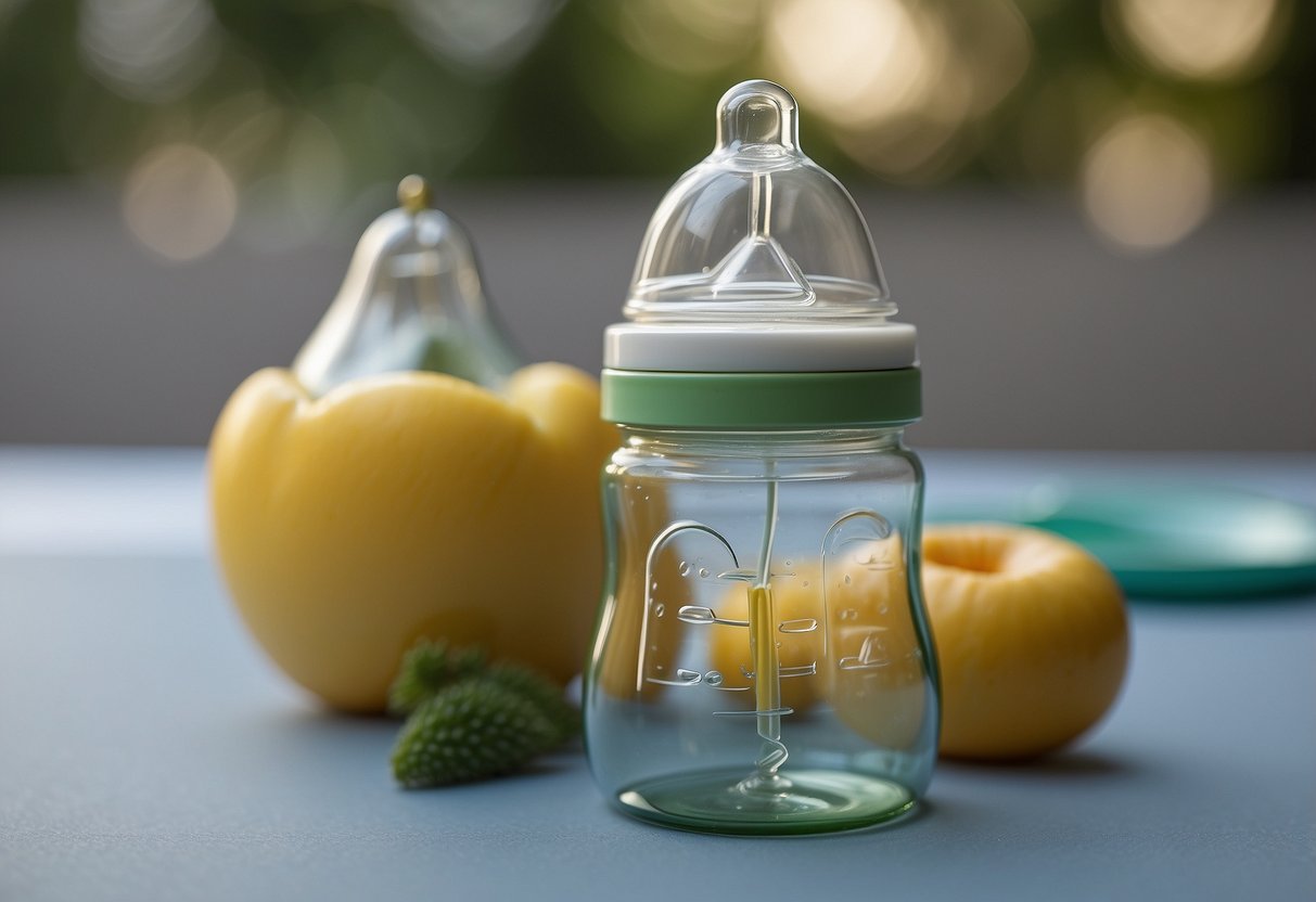 A calm baby bottle-feeding, with a peaceful atmosphere