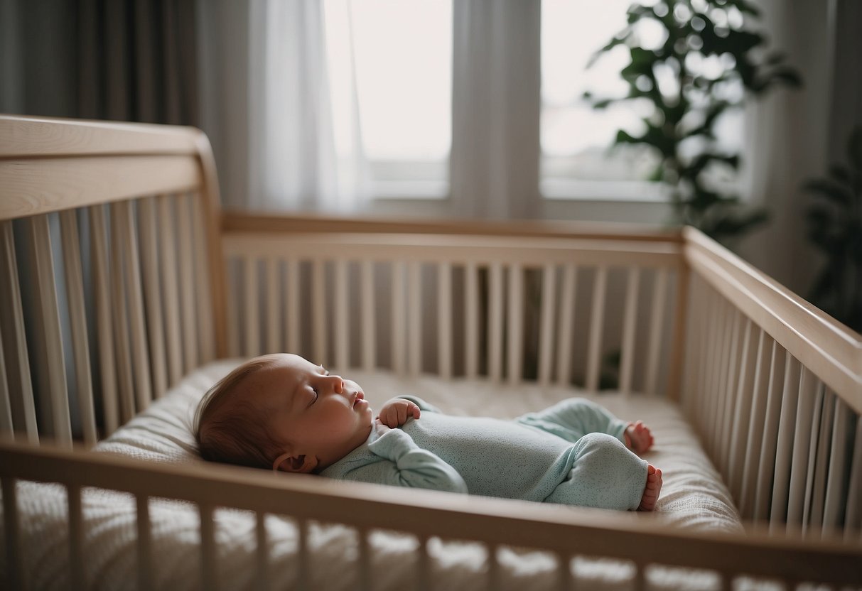 A peaceful nursery with a sleeping baby surrounded by silence