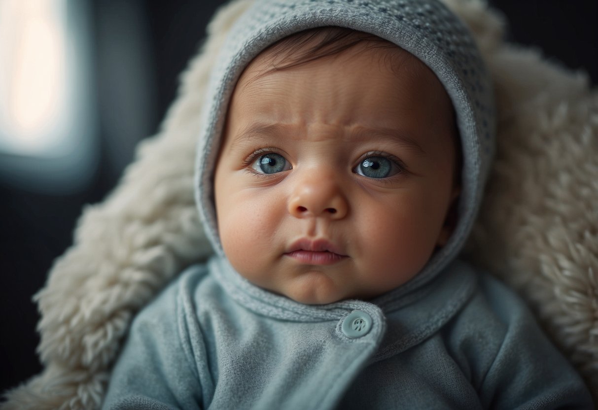 A newborn gazes at a familiar face, showing signs of recognition and development