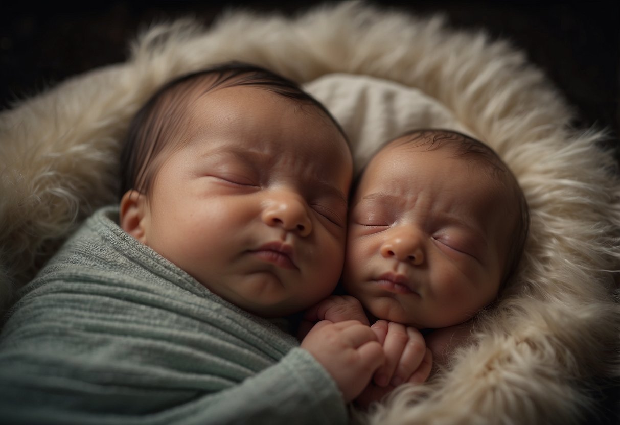 A newborn baby sleeps peacefully, with a gentle smile on their face, exhibiting unexpected behaviors in their first weeks