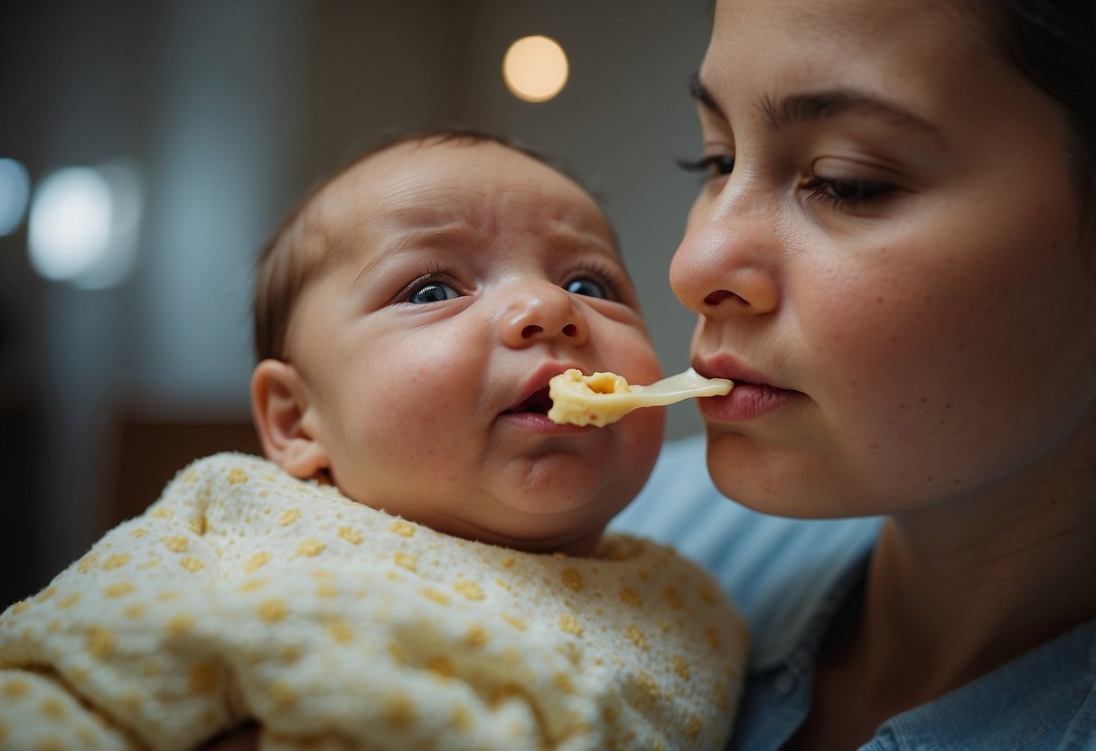 A newborn is being fed while the caregiver looks away, missing the opportunity for bonding