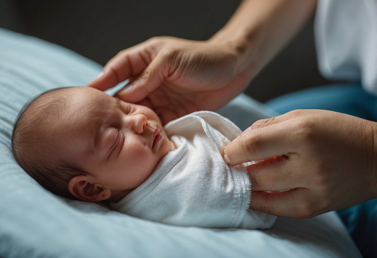 A newborn diaper being changed with proper care and attention to detail, avoiding common mistakes that could lead to diaper rash