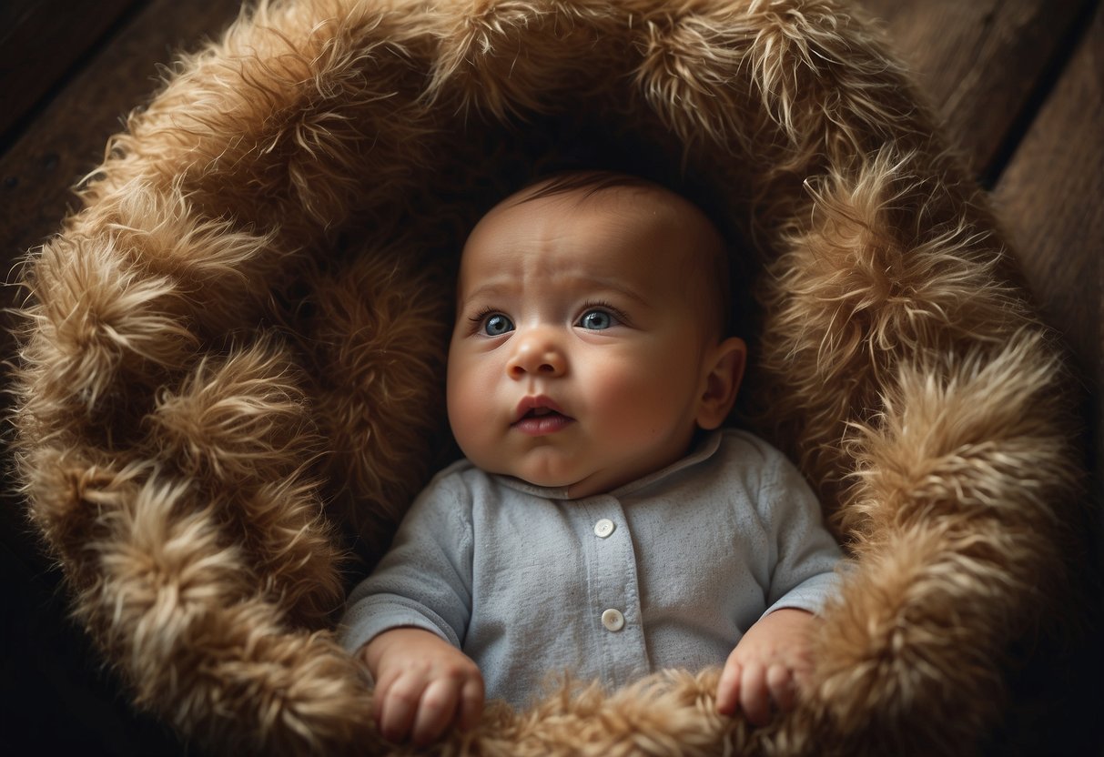 A baby explores various textures: smooth, rough, soft, and bumpy. They show interest and curiosity, reaching out to touch and feel different surfaces