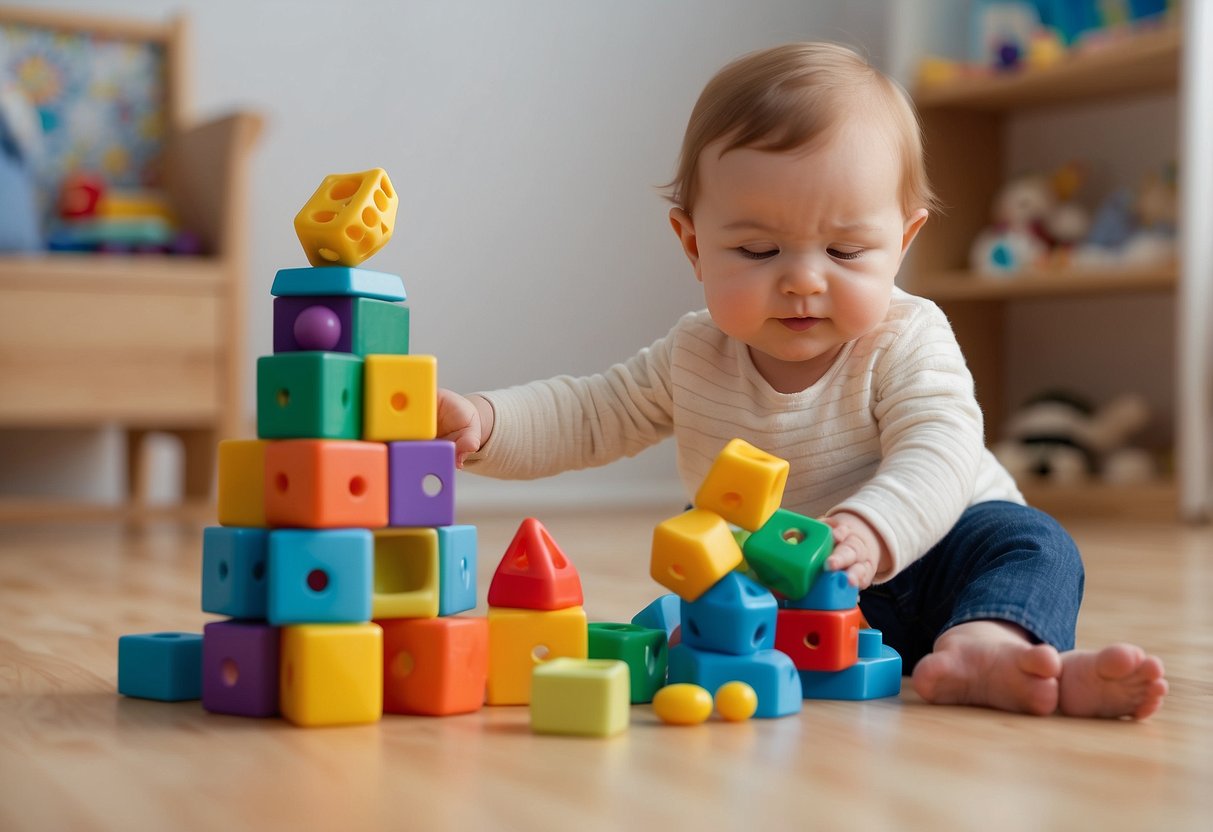 Babies under 1 year engage in fine motor activities: grasping, stacking blocks, exploring textures, and playing with sensory toys