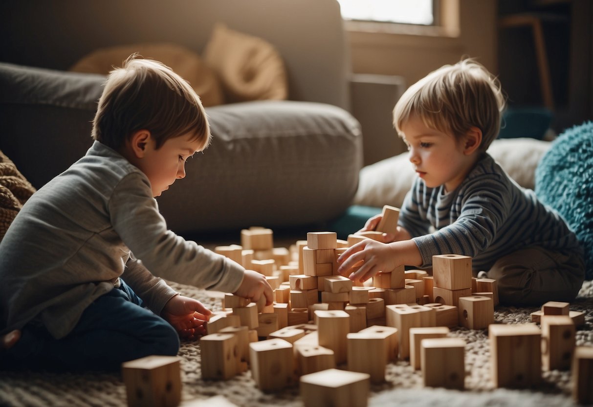 Children constructing forts with blocks, pillows, and blankets, solving problems and learning through play