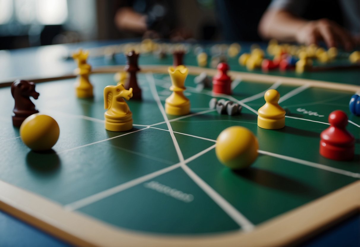 Players strategically move game pieces on a board, using educational board games to learn. The game incorporates learning into everyday play