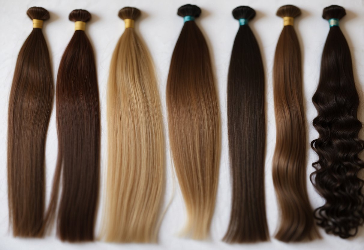 A variety of hair textures are shown with and without micro-loop hair extensions, illustrating the potential damage to natural hair