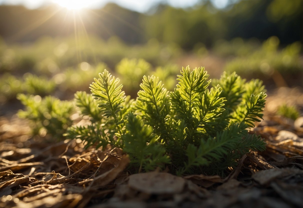 Santolina leaves turn yellow, basking in sunlight