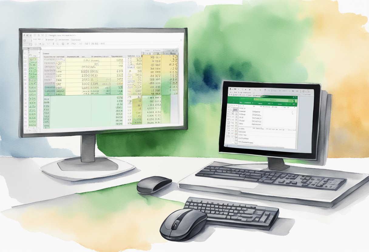 A computer screen displaying VBA code for the ROUND function in Excel, with a keyboard and mouse nearby for reference