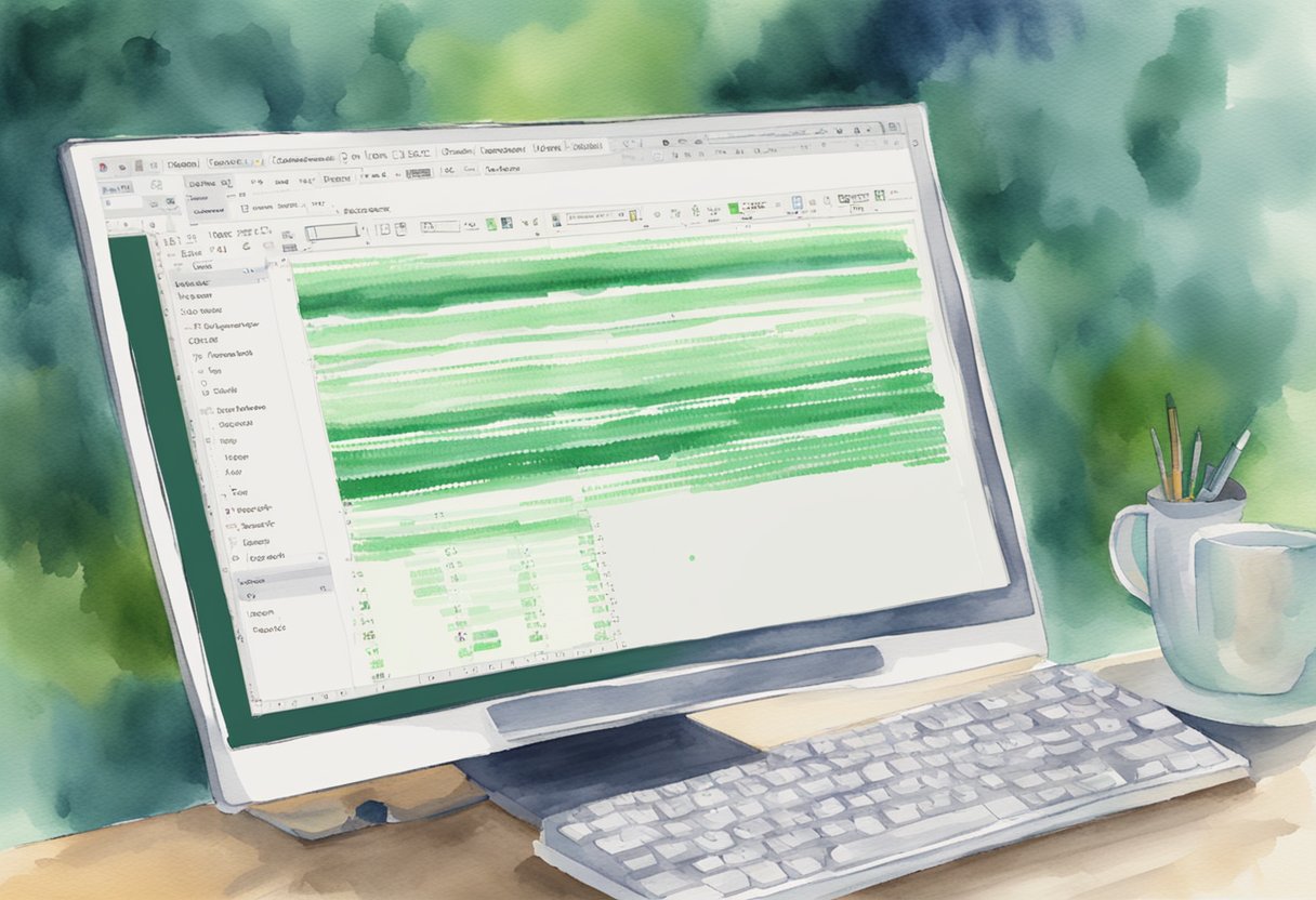 A computer screen showing Excel VBA code with strings being manipulated. Cursors selecting and editing text