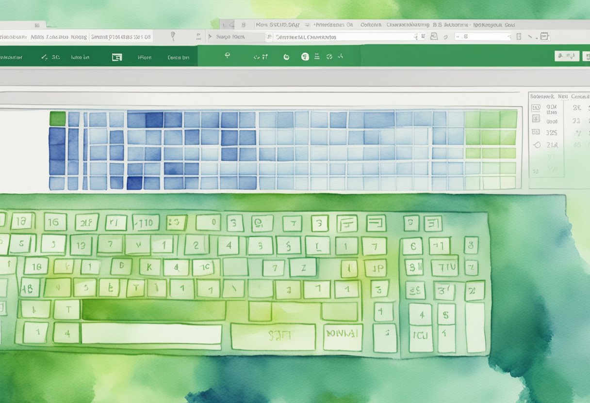 A computer screen displaying Excel VBA code with a keyboard in the foreground