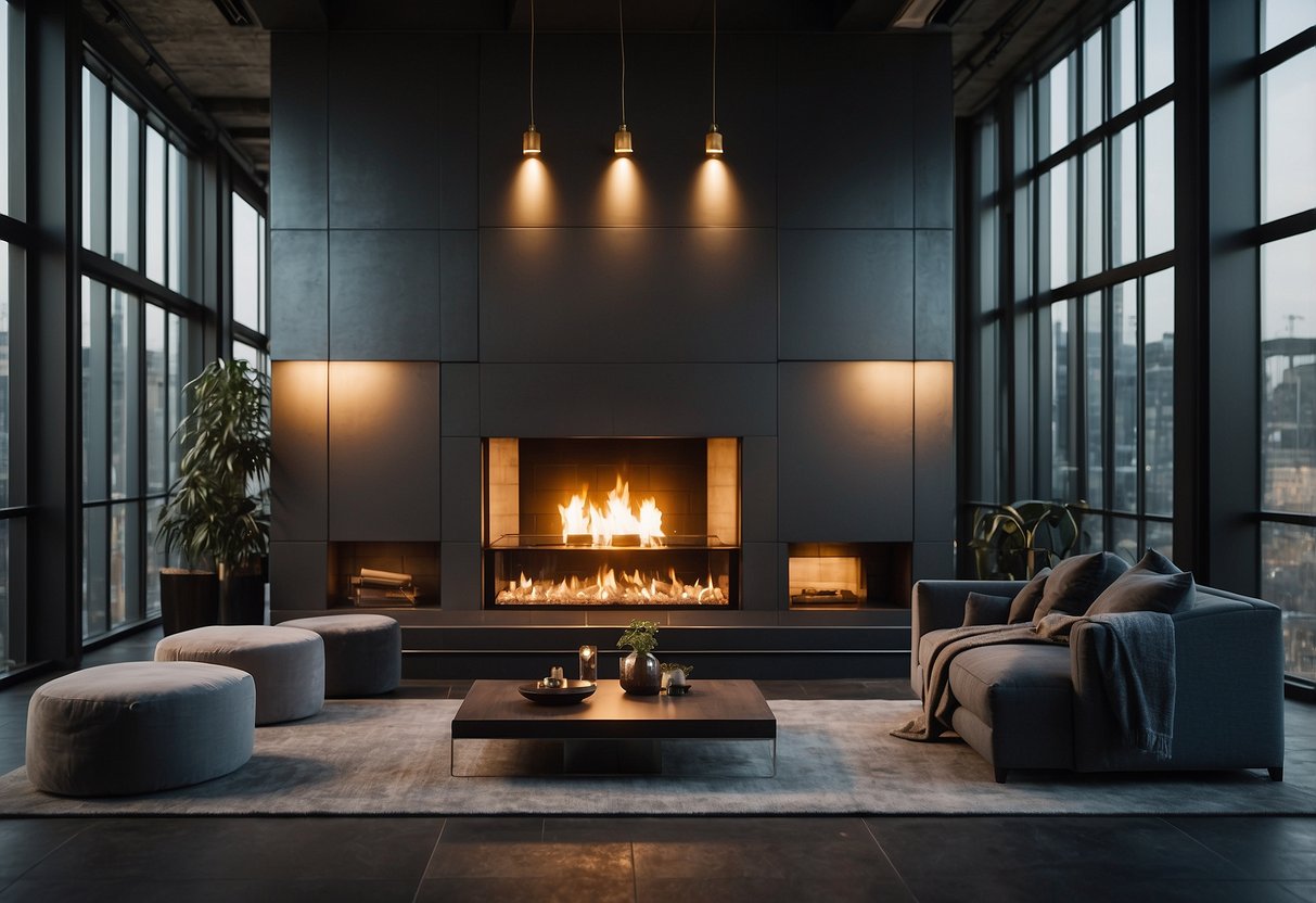 A grand industrial metal fireplace surrounded by 10 unique bedroom design ideas