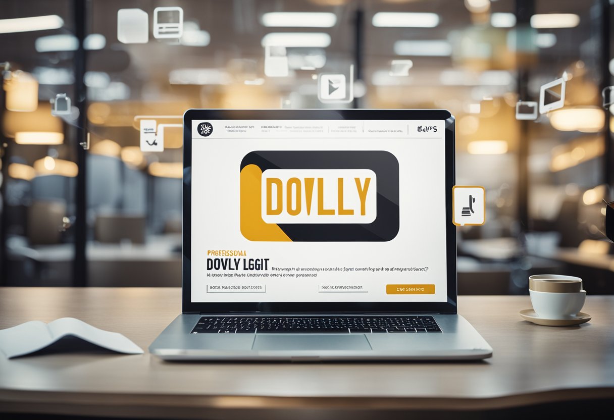 Dovly's Credit Repair Services logo displayed on a computer screen with a checkmark next to the question "is dovly legit."