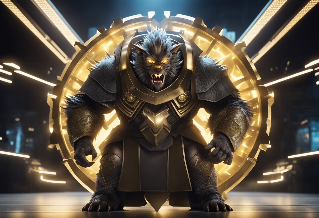 DisputeBeast improves credit health. A beast with a shield fends off negative credit items, while a glowing aura surrounds positive credit factors