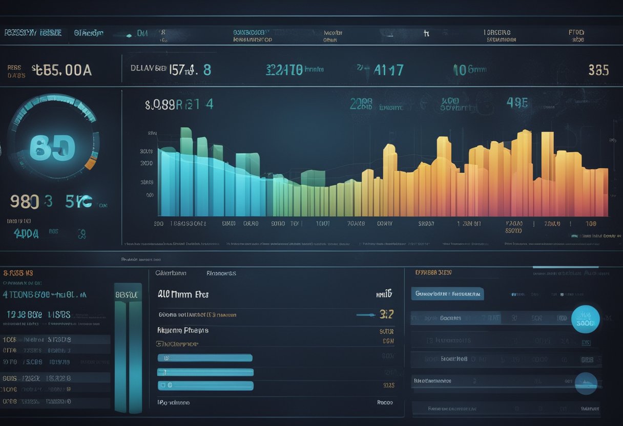 The software interface displays financial data and customer service options