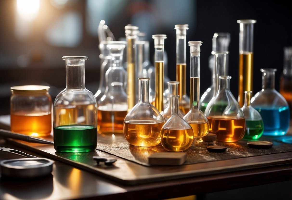 A table with various science experiment materials and tools set up for testing different learning styles