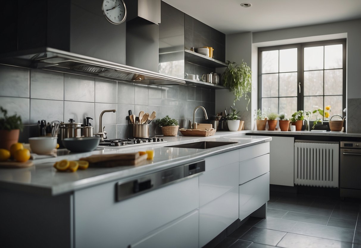 A clean kitchen being regularly maintained and cleaned