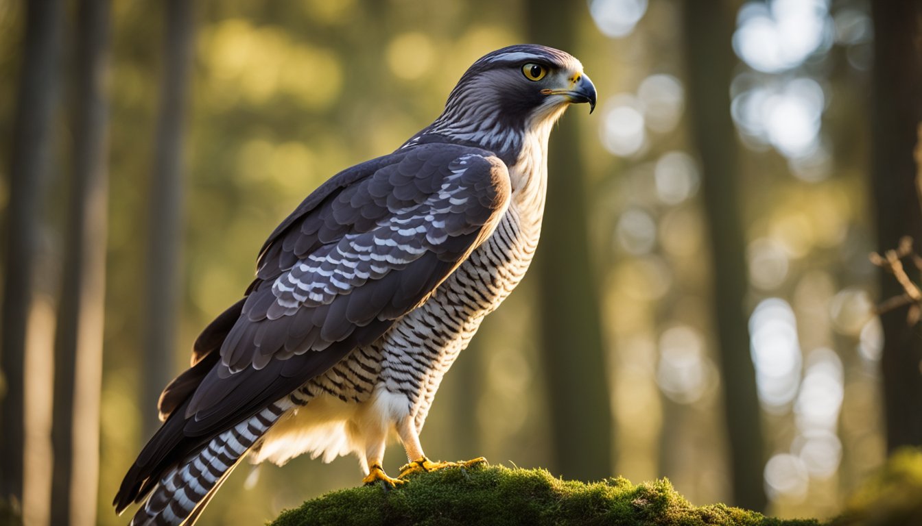 Possible enemies and natural predators of the Goshawk (Accipiter gentilis) in a forest setting