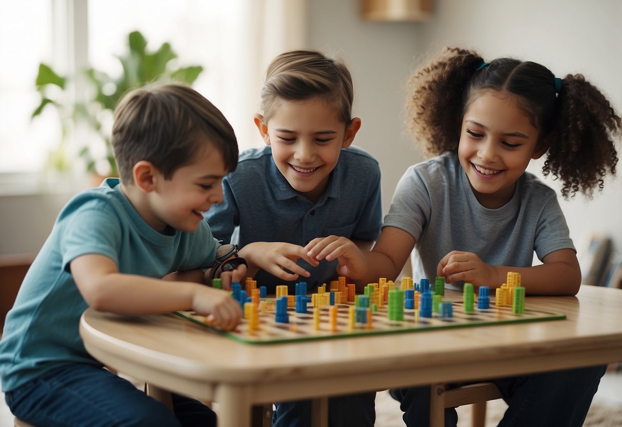 A group of siblings playing together, helping with daily tasks, and participating in therapy sessions with their special needs sibling