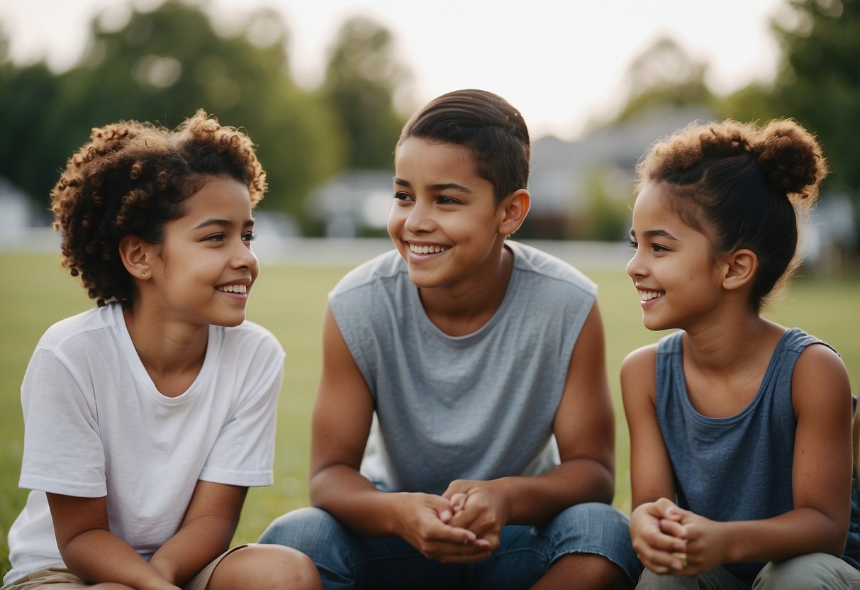 A group of diverse siblings engage in various activities, each showcasing their unique strengths. They are supported and encouraged by their parents, ensuring that no one feels left out