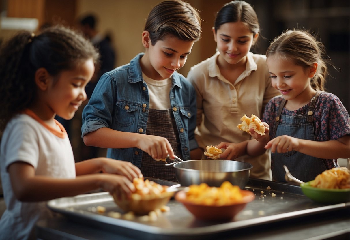 A group of children engage in various activities, such as cooking, dancing, and storytelling, to learn and appreciate cultural differences in a vibrant and inclusive setting