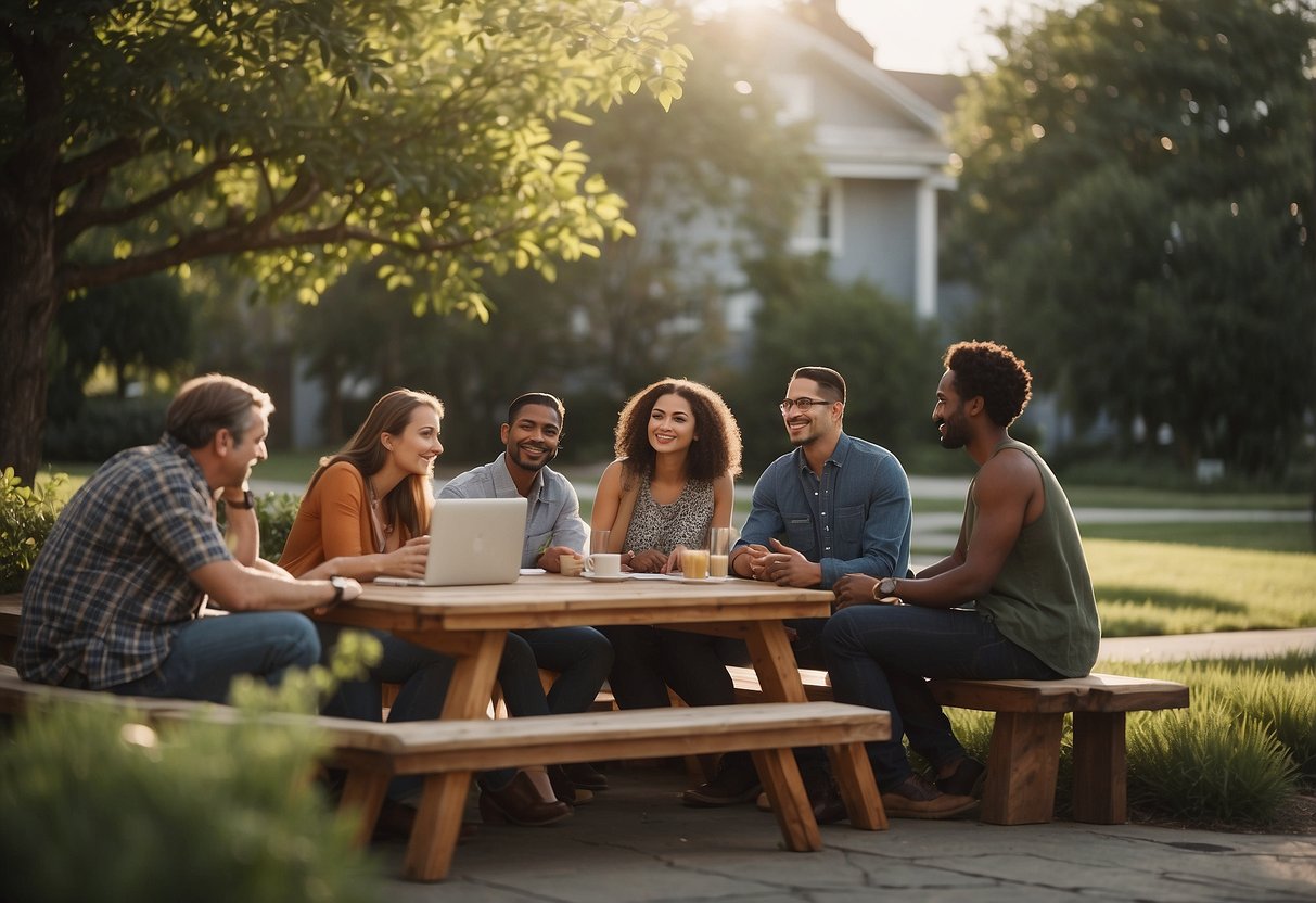 A diverse group of people engaged in respectful conversations, sharing their unique perspectives and actively listening to one another