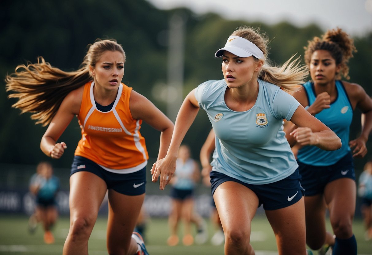 A group of girls confidently excelling in various sports, challenging the stereotype that girls aren't good at sports