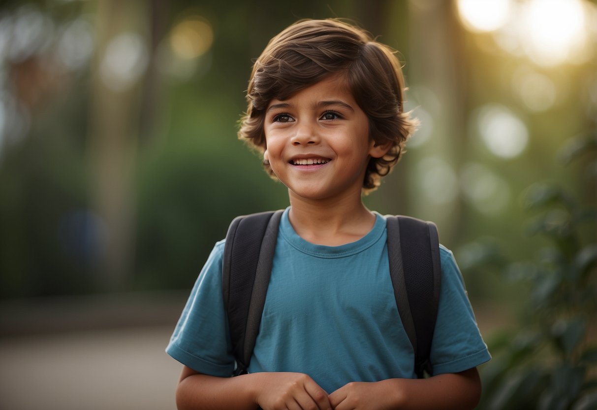 A child speaking kindly, with a gentle expression, showing empathy and consideration towards others