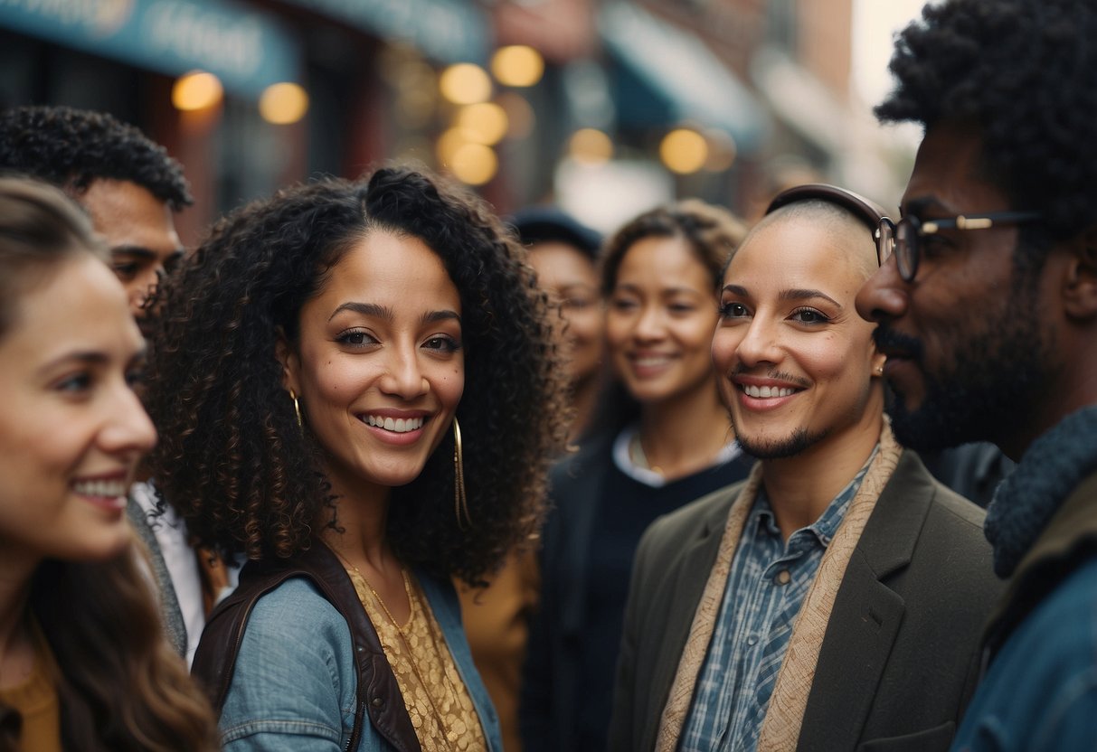 A diverse group of people engage in a respectful dialogue, utilizing various communication strategies to address the impact of cultural appropriation within a historical context