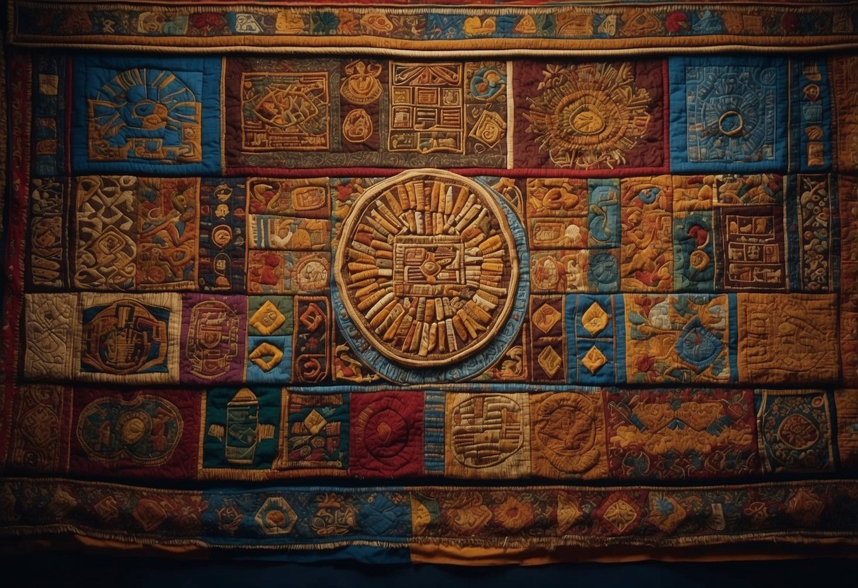 A colorful tapestry of diverse cultural symbols intertwining, representing the invisible thread that connects people from different backgrounds