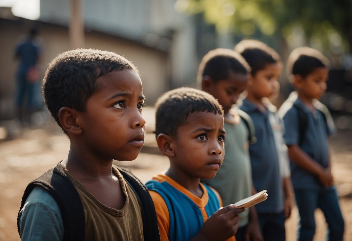 Children witnessing unequal distribution of resources, discrimination, and poverty in their community