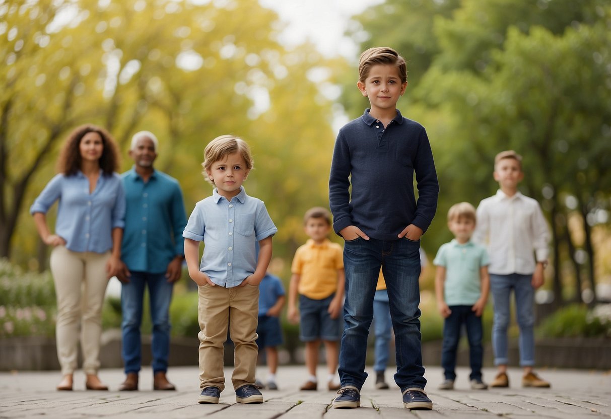 A child stands tall, facing a group of larger figures. Their body language exudes confidence and determination as they speak out against unfair treatment