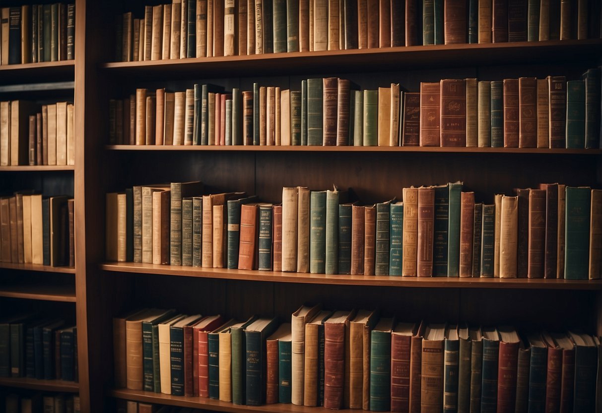 Tall bookshelves filled with household items, including potential dangers for children