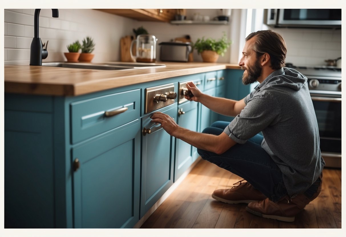 A renter communicates with a landlord about childproofing. Hacks include outlet covers, cabinet locks, and furniture anchors