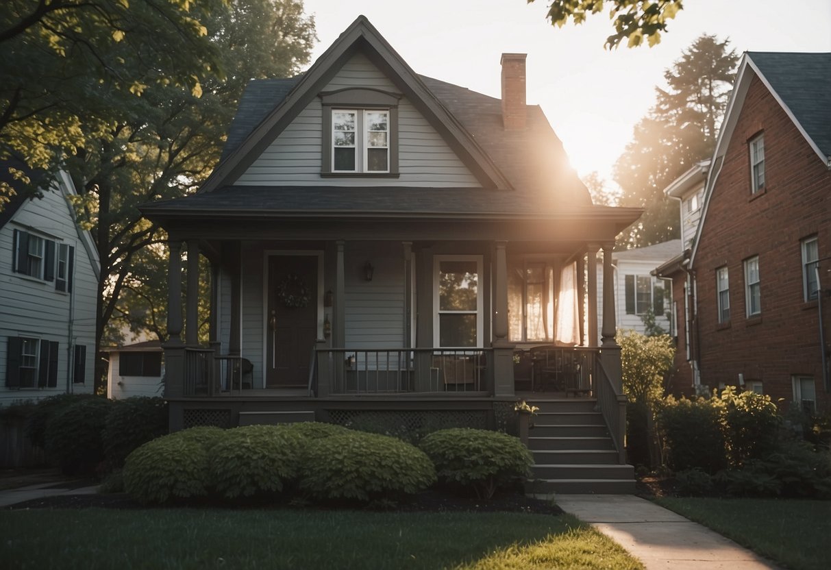 A home with no visible fire escape plan, clutter blocking exits, and missing smoke alarms