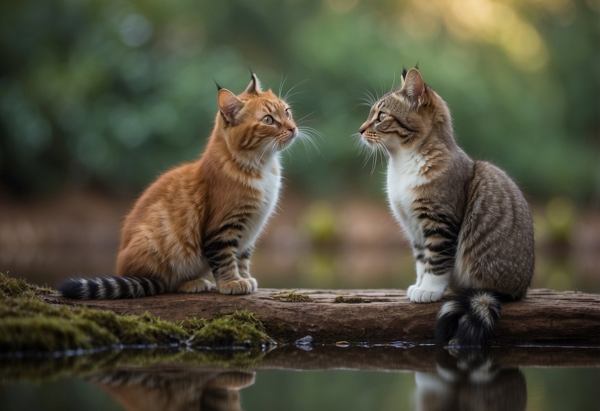 Two animals, one small and one larger, are shown in a cozy and inviting environment. The smaller animal is being introduced to the larger one in a calm and controlled manner, with plenty of space for both to explore and interact