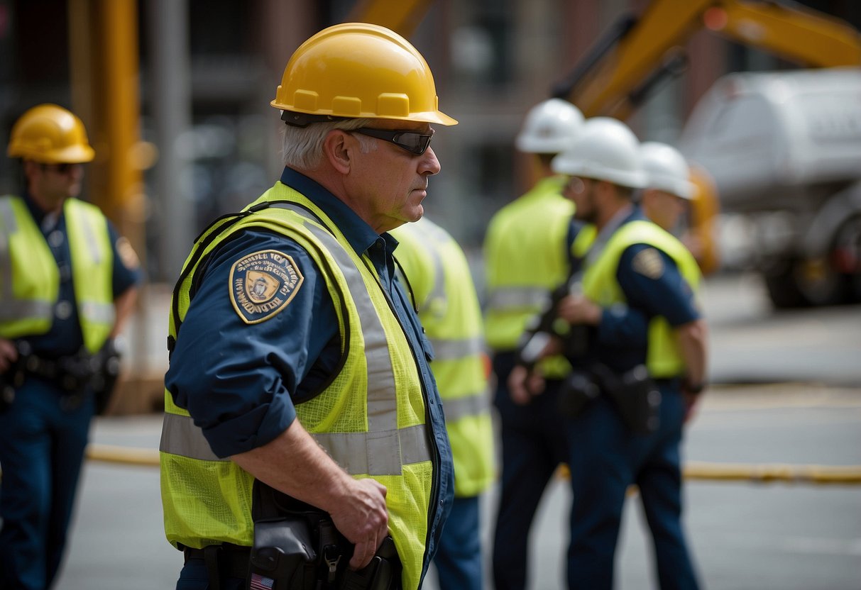 Security professionals patrol construction sites in Seattle, WA. They monitor for any unauthorized access or suspicious activity