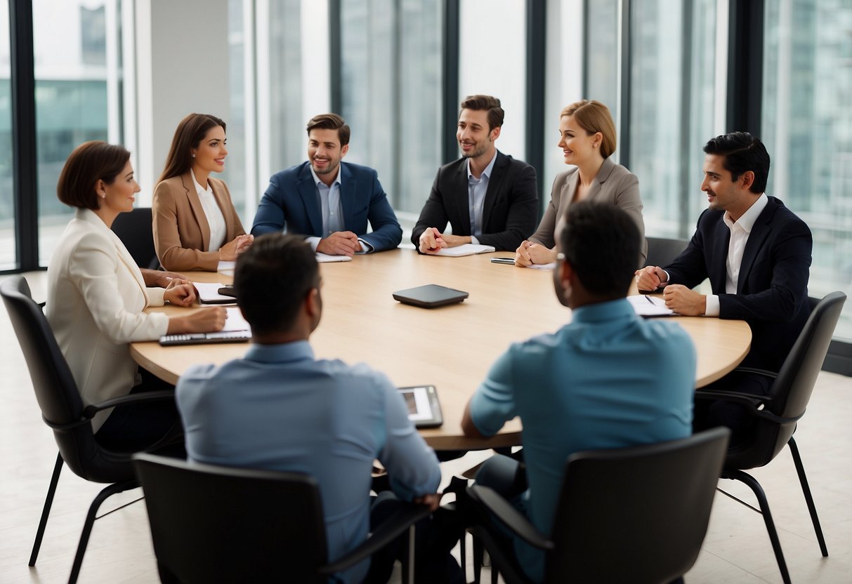 A group of people gather around a table, discussing and negotiating procedures and deadlines for the consultative committees for amicable settlement of disputes