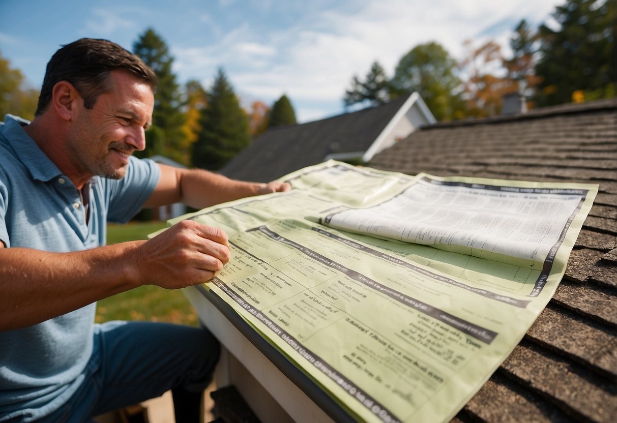 A homeowner reviews a list of reputable roofing contractors in Windham, ME, comparing prices and services before making a selection