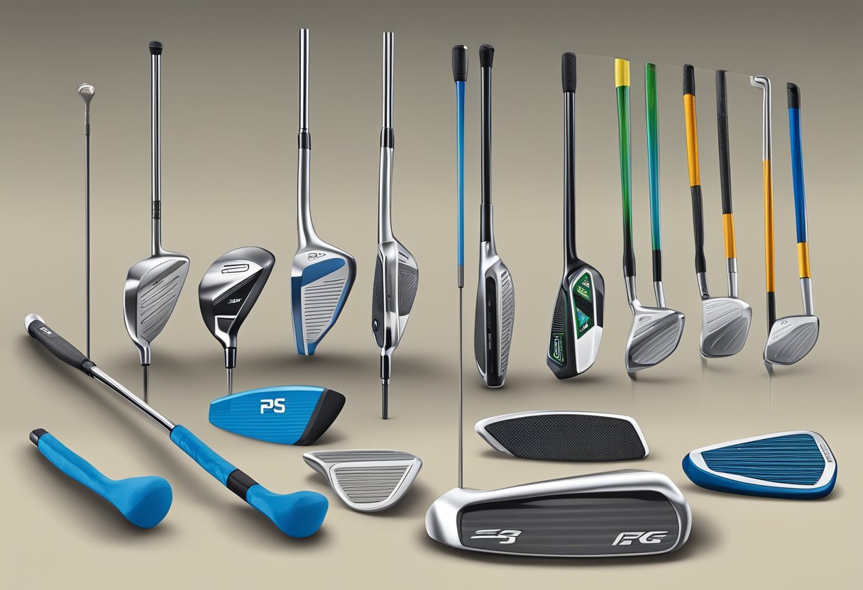 A golfer carefully selects and customizes club components using specialized tools. The equipment is optimized for peak performance on the course