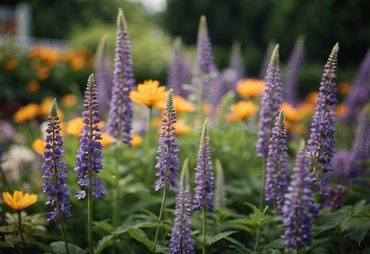 Lush garden filled with vibrant perennials for various uses on Long Island. Flowers bloom in different colors and sizes, creating a picturesque landscape