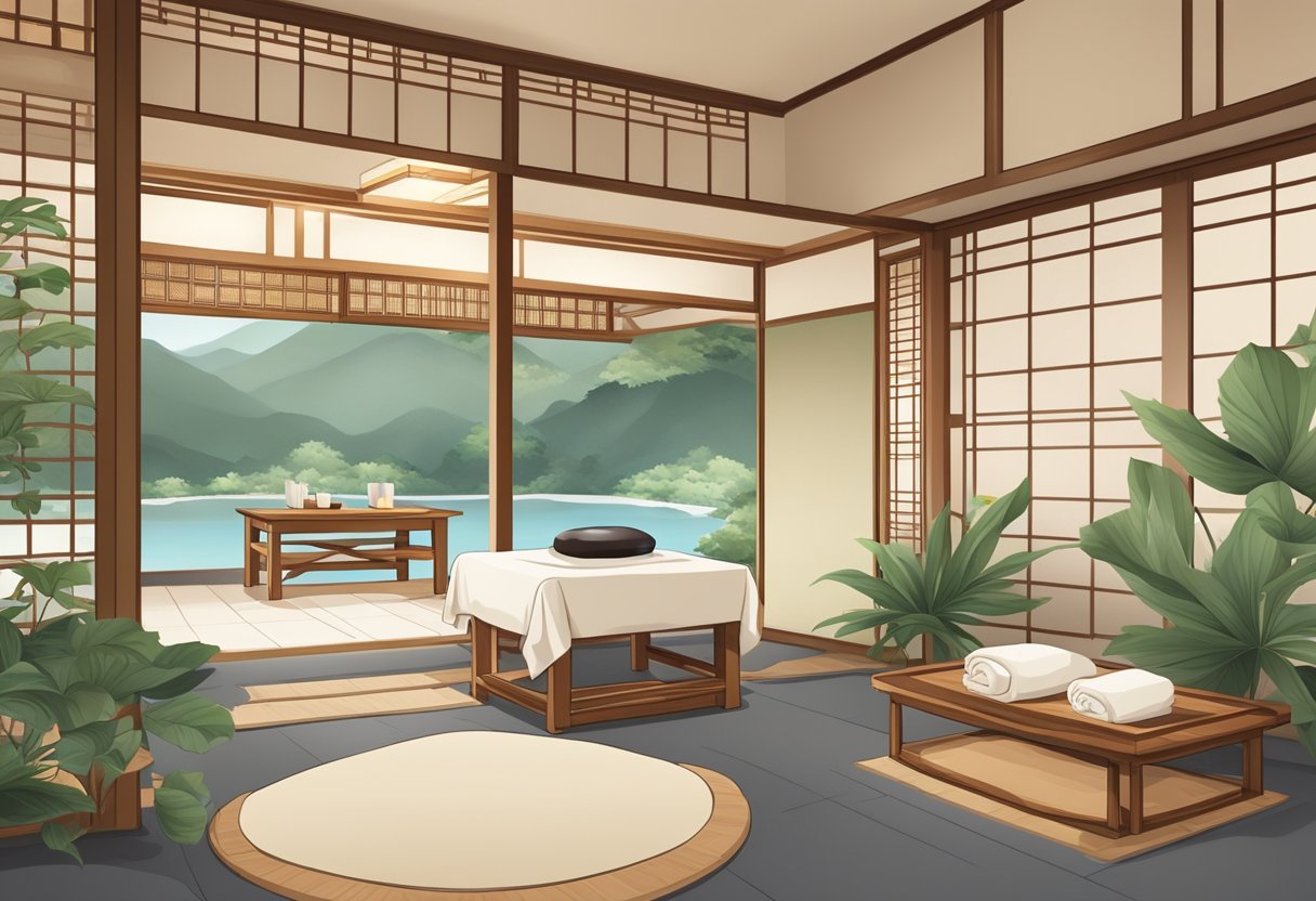 A serene Japanese head spa with traditional decor and soothing ambiance