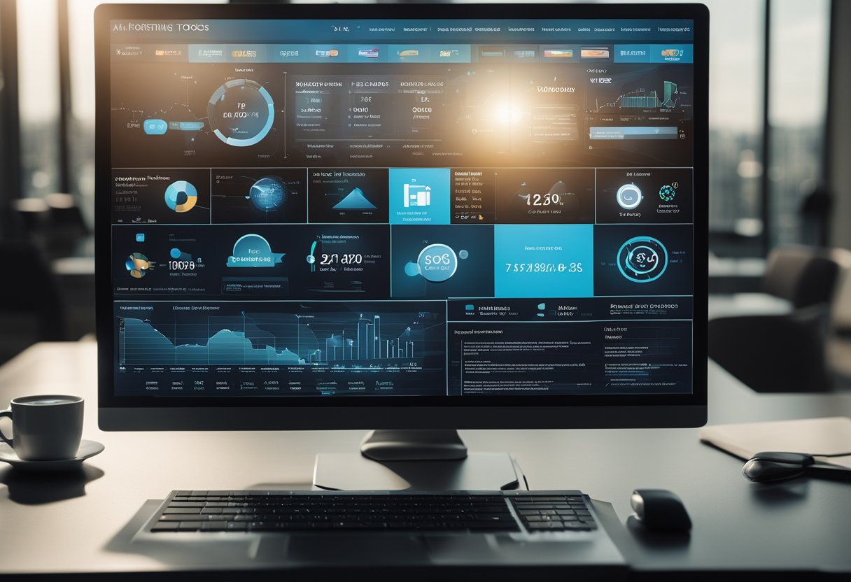 A computer screen displaying various AI marketing tools used by online experts to maximize income potential