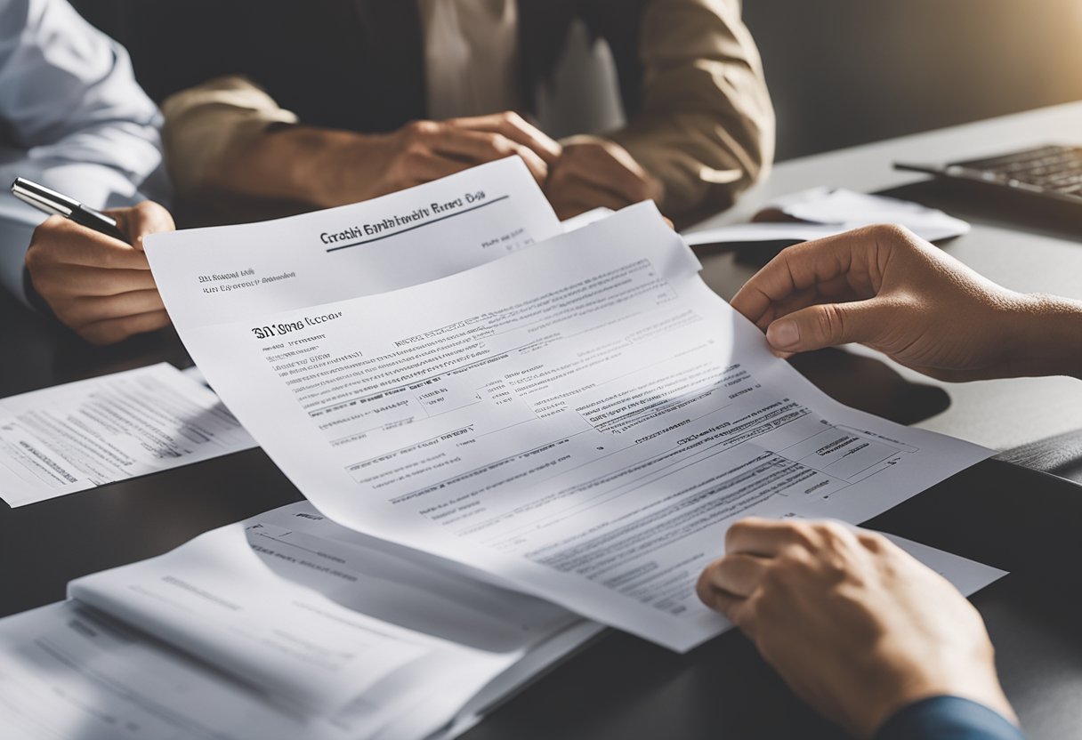 A person reviewing financial documents, highlighting credit repair costs