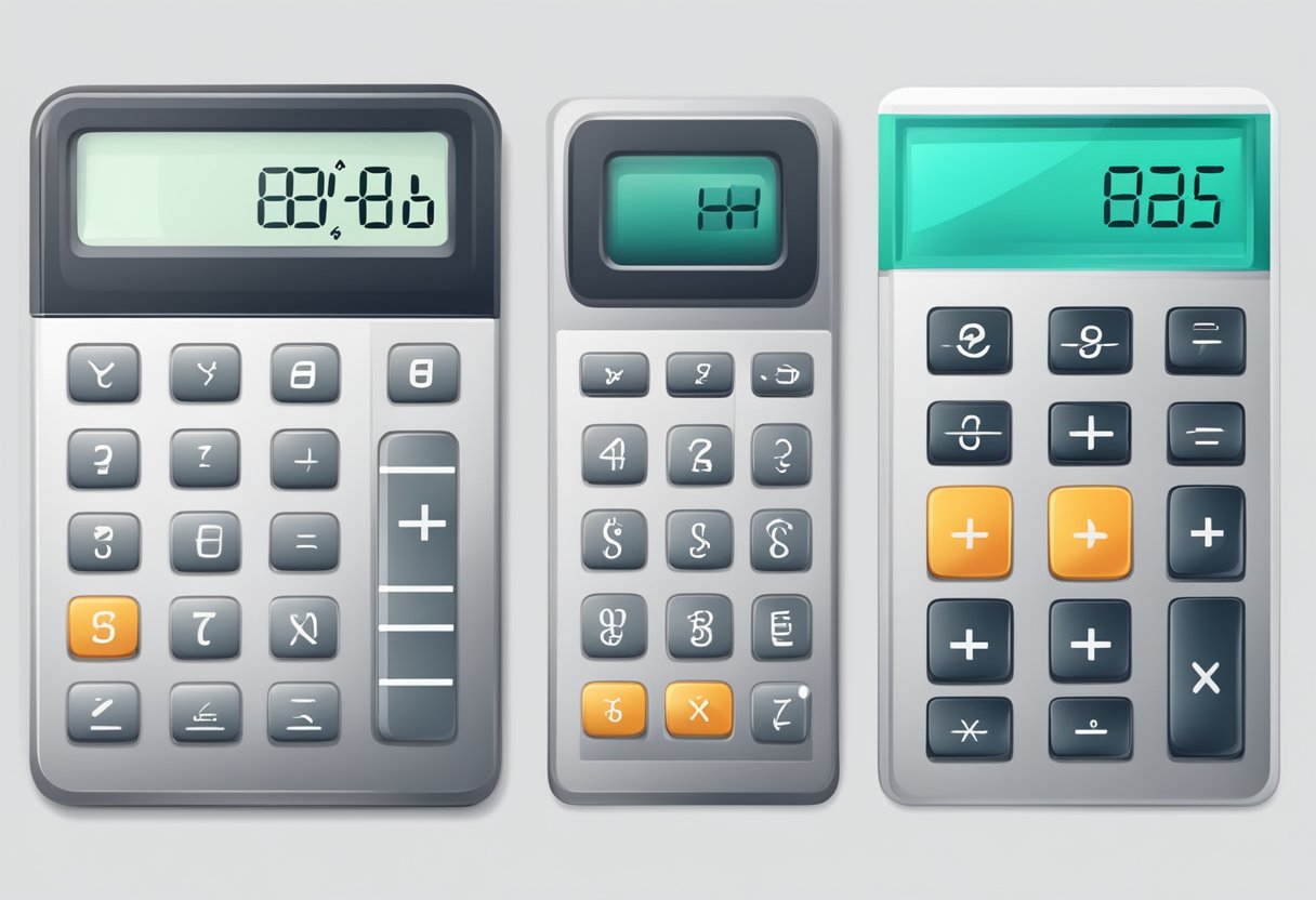 A calculator with two input fields for gross and net income, and a button to calculate. The interface is clean and modern, with a simple design