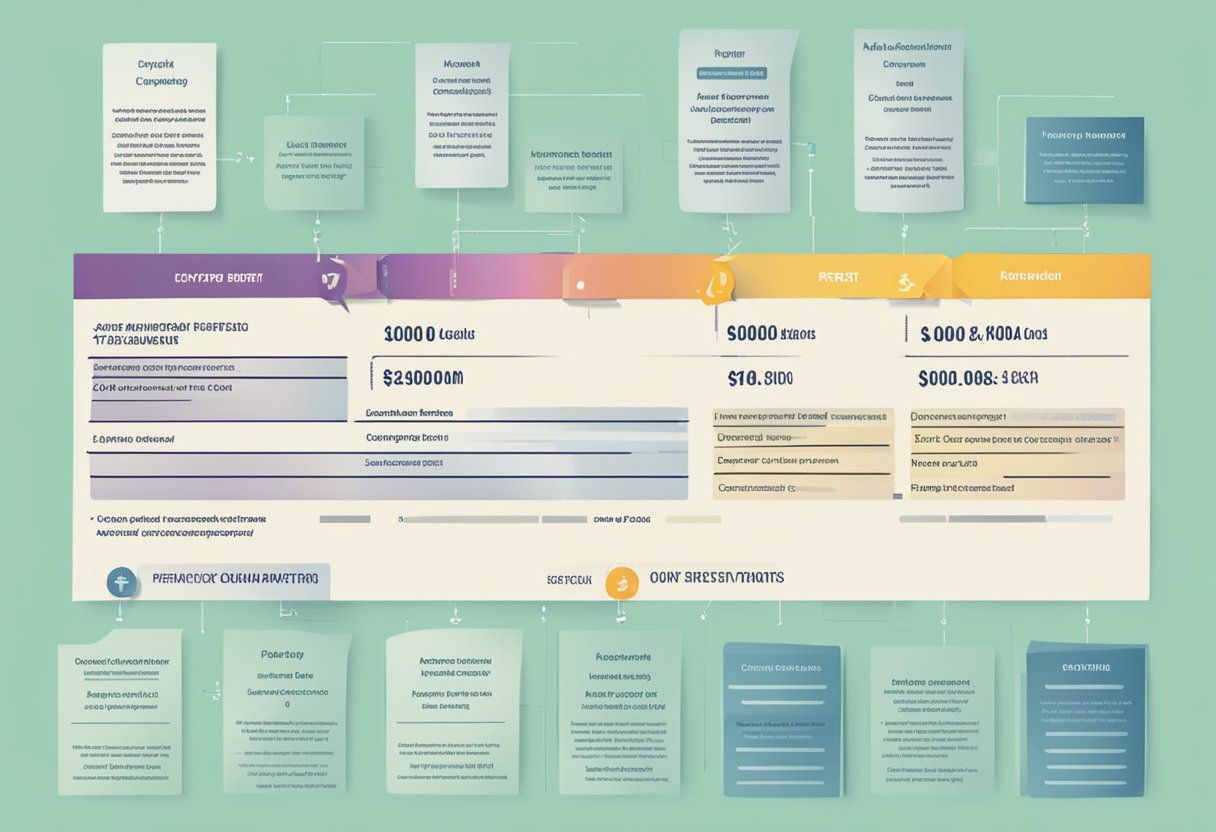 A paycheck with a gross amount of 4000 being converted to a net amount, with various secondary employment benefits listed alongside