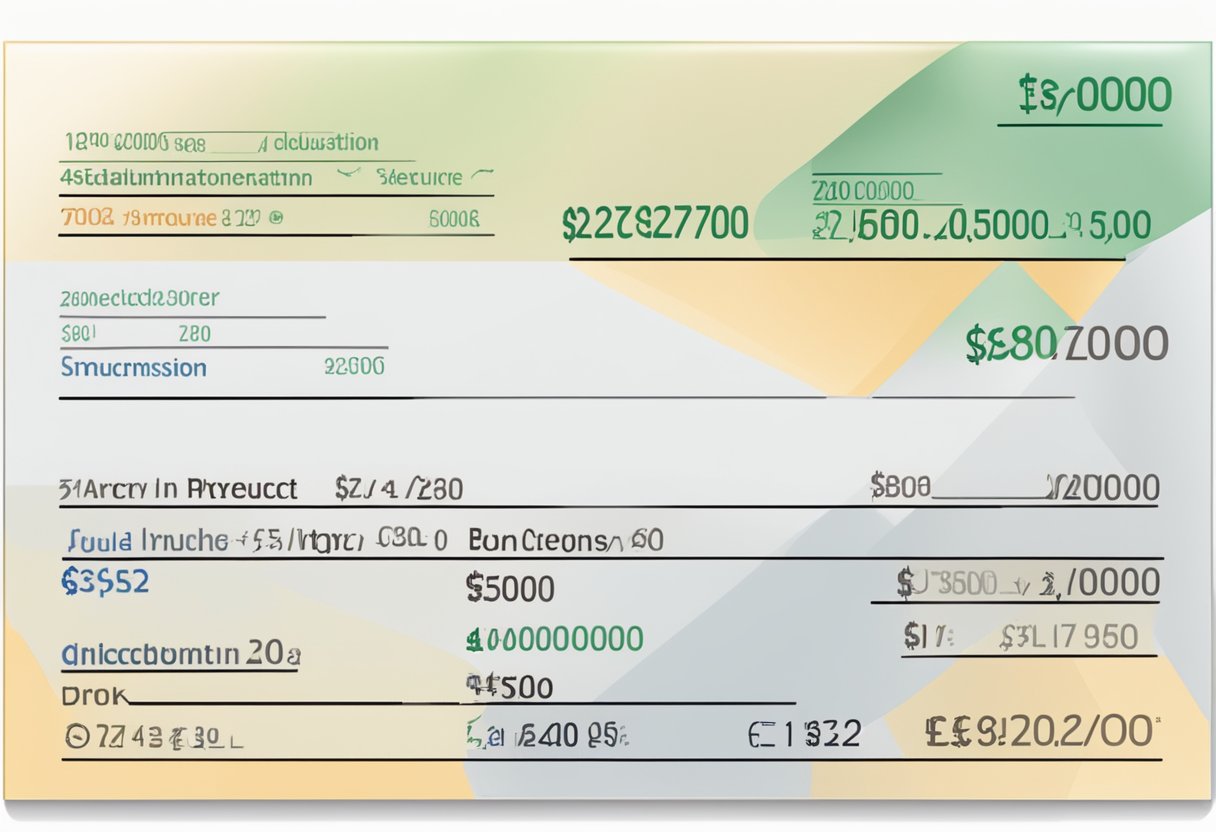 A paycheck with the amount of 2700 euros written on it, with a clear breakdown of deductions and the final net amount