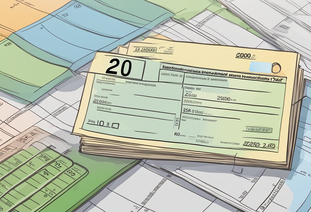 A paycheck with the gross amount of 2200 euros being processed through a tax calculation, resulting in a net amount after deductions